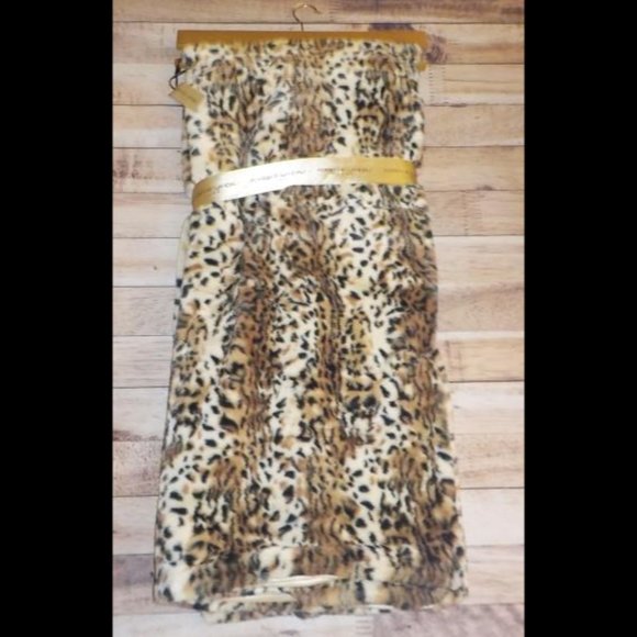 Adrienne Landau Faux Fur Throw Blanket Leopard Print Gorgeous 50 x 70 NWT - Picture 4 of 5